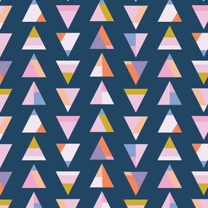 Colorful Triangles - Dark, Color, Triangle, Geometric, Stripes, Boho, Mod