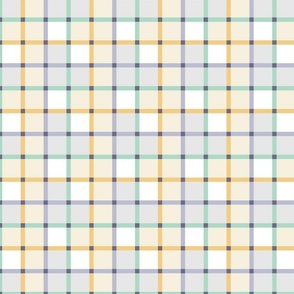 pastel windowpane checks beige and blueish gray