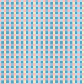 irregular gingham pink and blue