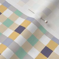 irregular gingham beige, yellow and violet | small