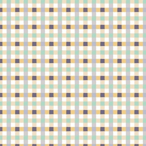 irregular gingham beige, yellow and violet | small