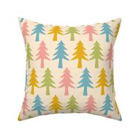 Multicolor Pine Trees - Cream