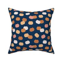 Sweet pumpkin patch sunday afternoon bohemian fall garden kids ivory peach blush orange on navy blue