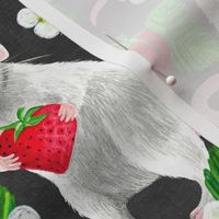 Rats Love Strawberries - dark grey, large