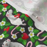 Rats Love Strawberries - dark grey, small