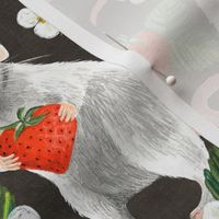 Rats Love Strawberries - dark brown, large