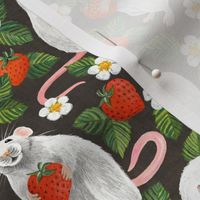 Rats Love Strawberries - dark brown, medium