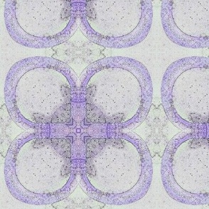 6" medieval quiet quatrefoil purple ecru canvas PSMGE