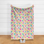 Fun Retro Geometric Design - Pink and Yellow