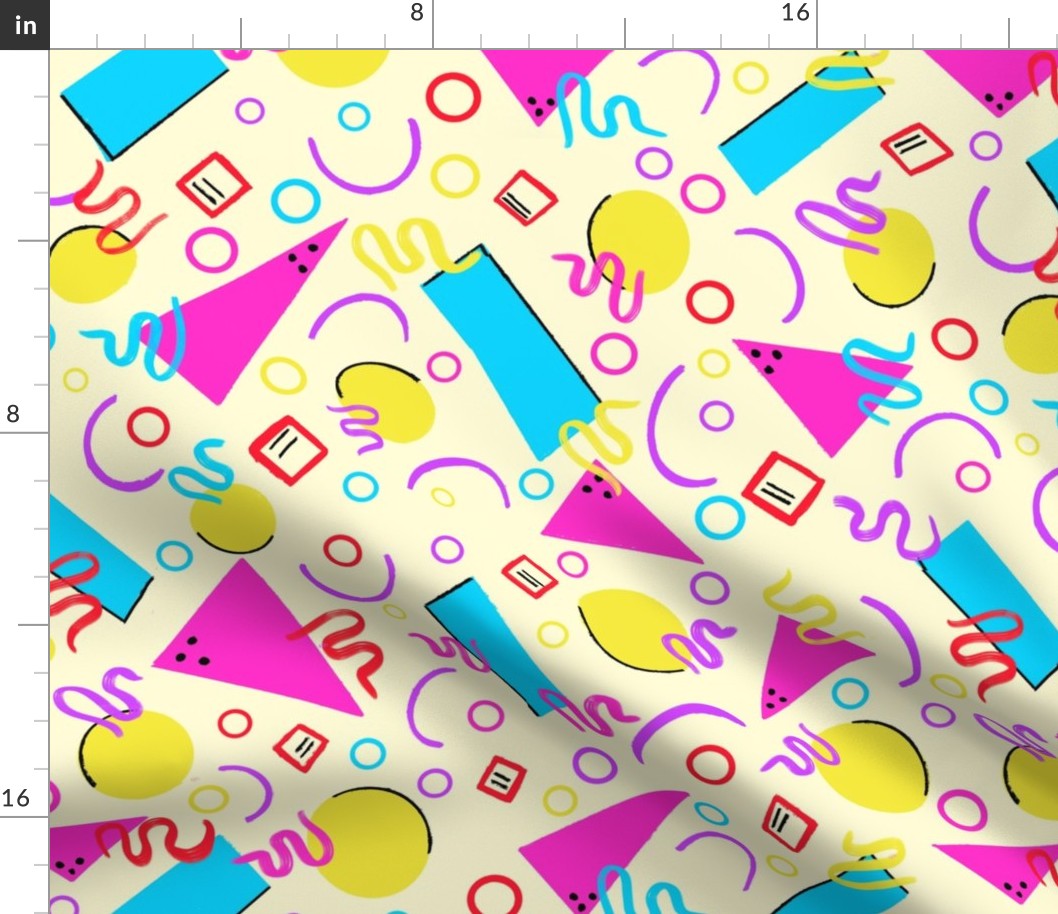 Fun Retro Geometric Design - Pink and Yellow