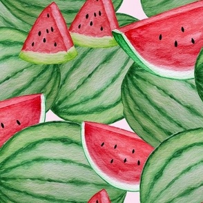 watermelon overlapping pink