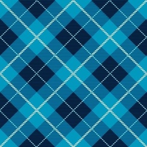 caribbean and white solid tartan