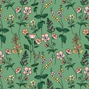 Small scale • Victorian flowers - green