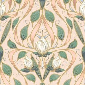 Art Nouveau Serene Blossom | Small | Small | Blush #F8E2D4