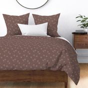 Palm tree minimalist open leaves and dots Hawaii paradise island vibes in white on chocolate brown