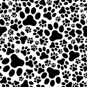 Abstract Paw Print Black & White