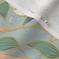 Art Nouveau Serene Blossom  | Small | Soft Mint Green #B6C8C5