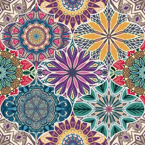 Moroccan Mandala Dream, dark, 18 inch