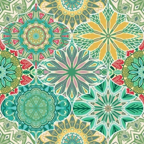 Moroccan Mandala Dream, green, 18 inch