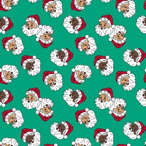 Kitsch Retro Santa Christmas Leopard Print