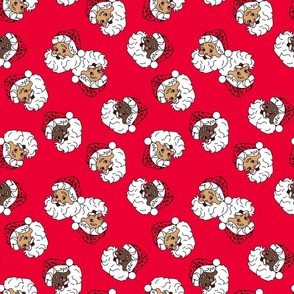 Kitsch Retro Santa Christmas Leopard Print