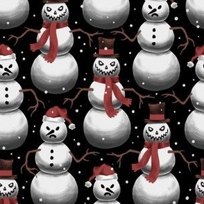 Scary Snowmen Black