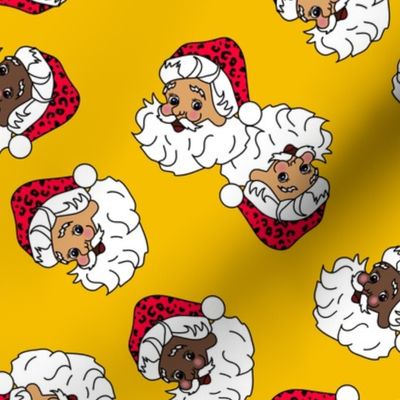 Kitsch Retro Santa Christmas Leopard Print
