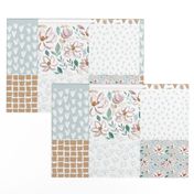 boho winter florals cheater quilt