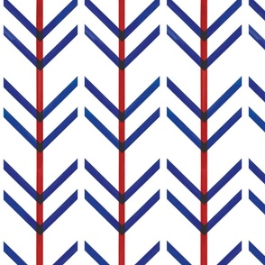 (large scale) geometric red and blue watercolor chevrons stripes