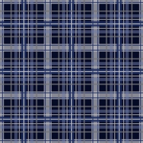 plaid blue gray on navy