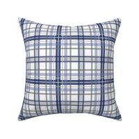 plaid blue navy gray on white