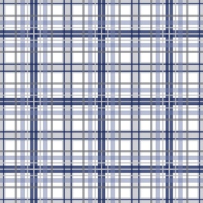 plaid blue navy gray on white