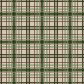 plaid green brown ivory taupe sage