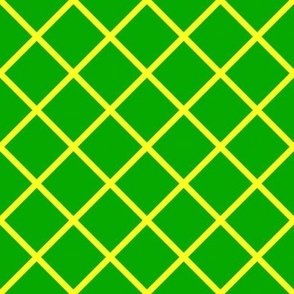 DSC6 - Large -  Diagonally Checked Grid in Vivid Yellow and Green