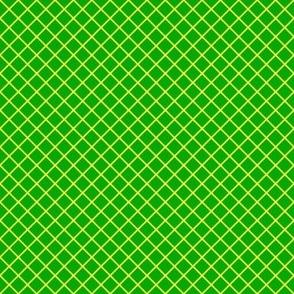 DSC6 - Small - Diagonally Checked Grid in Vivid Yellow and Green