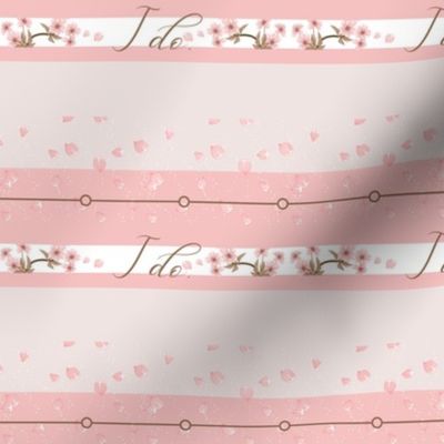 Pink wedding - cherry blossom I do stripe