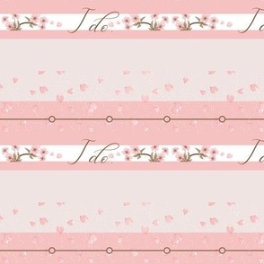 Pink wedding - cherry blossom I do stripe