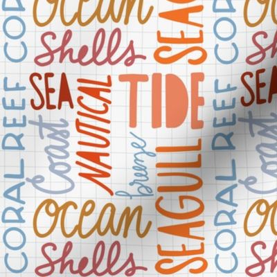 Sea Wordy, ocean words hand letters