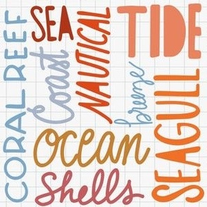 Sea Wordy, ocean words hand letters