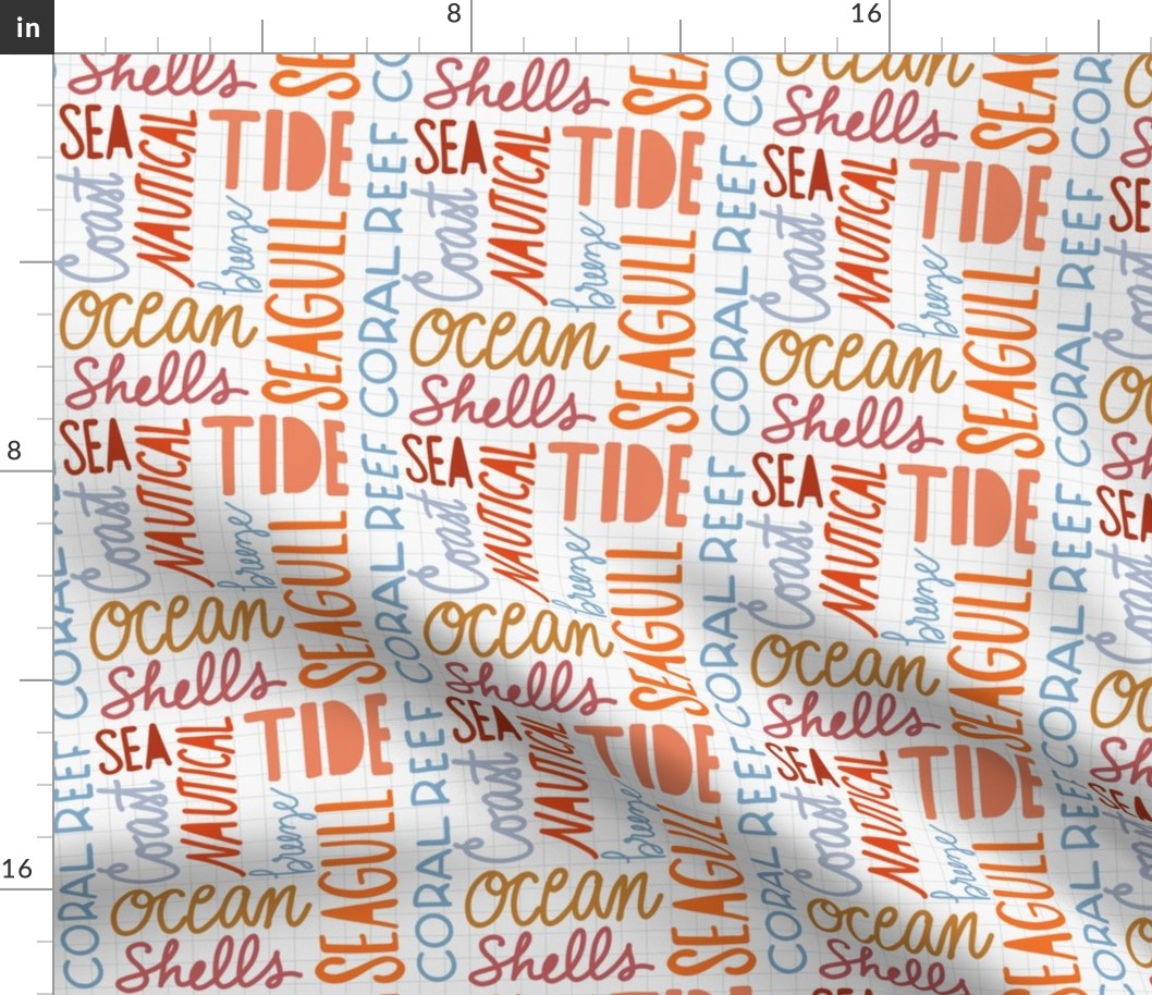 Sea Wordy, ocean words hand letters