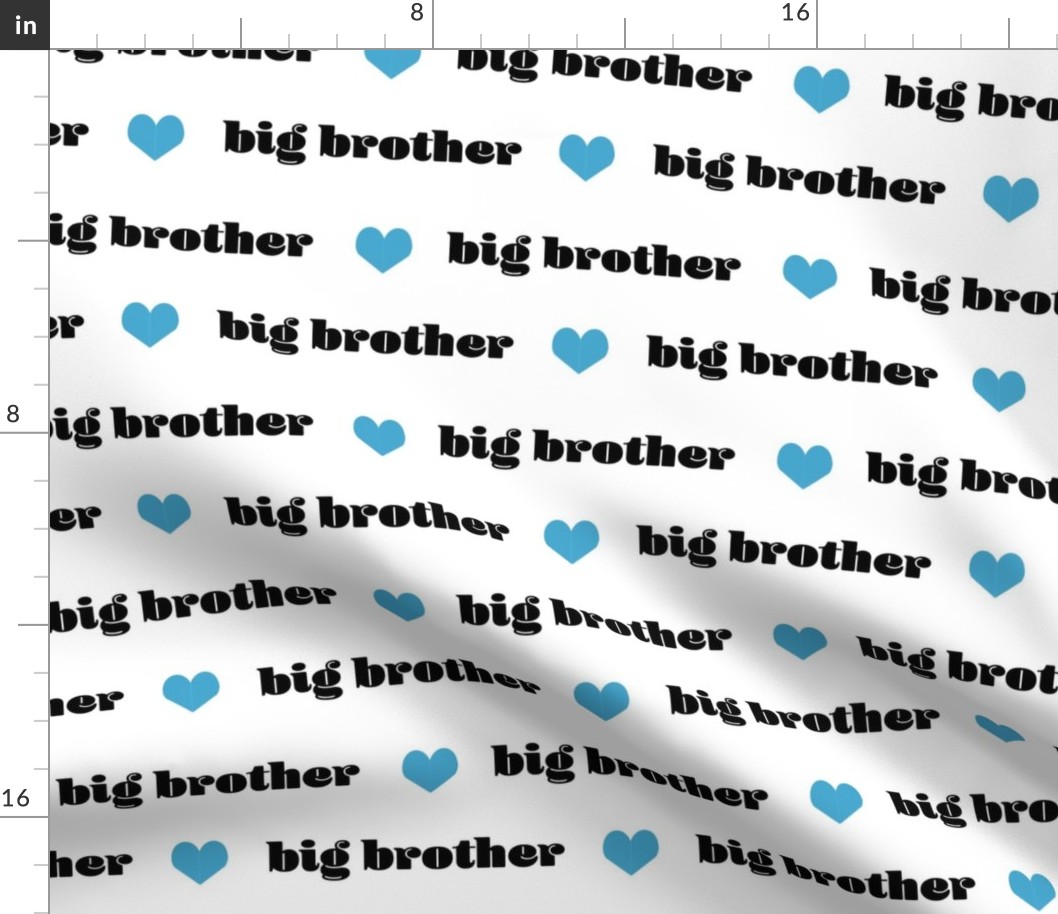 big brother fabric - blue hearts