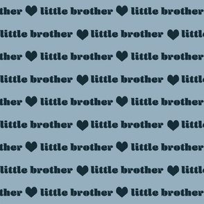 little brother fabric - blue hearts