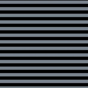Horizontal Bengal Stripe Pattern - Faded Denim and Black
