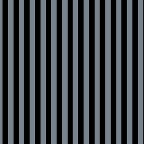 Vertical Bengal Stripe Pattern - Faded Denim and Black