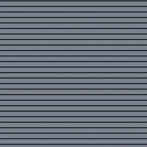 Small Horizontal Pin Stripe Pattern - Faded Denim and Black