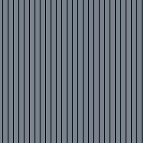 Small Vertical Pin Stripe Pattern - Faded Denim and Black