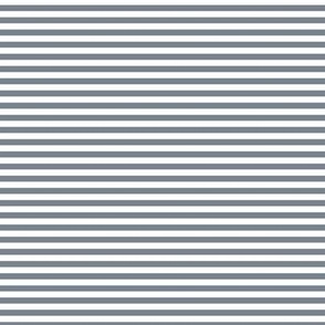 Small Horizontal Bengal Stripe Pattern - Faded Denim and White