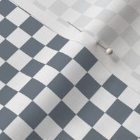 Checker Pattern - Faded Denim and White