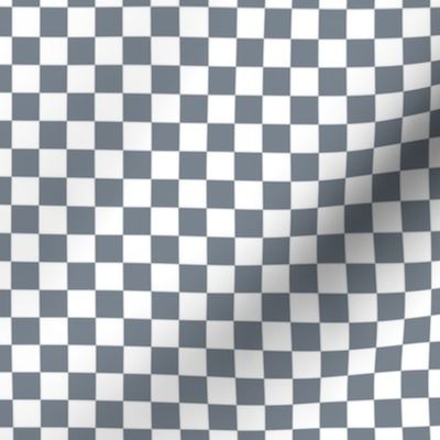 Checker Pattern - Faded Denim and White