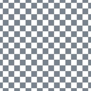 Checker Pattern - Faded Denim and White